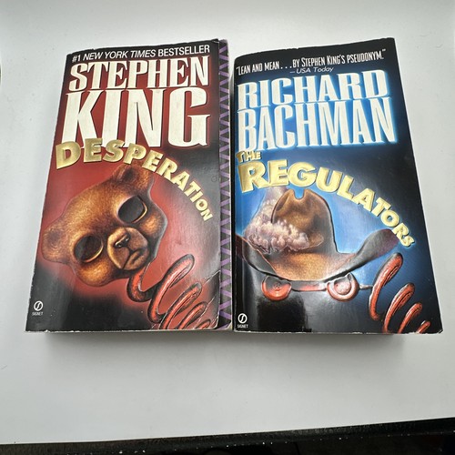 STEPHEN KING LOT OF 2 PB BOOKS: REGULATORS and DESPERATION FIRST SIGNET PRINTING - Foto 1 di 5