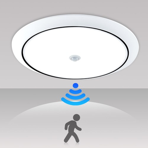 Motion Sensor LED Ceiling Light, Flush Mount Ceiling Light 6500K Closet Light...