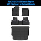 TPE Floor Mats & Trunk Cargo Liner All Weather Black For 2021-2025 Nissan Rogue