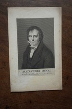 ALEXANDRE DUVAL (1767-1842). PORTRAIT ENGRAVING 19th century FRENCH ACTOR PLAYWRIGHT