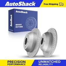 Rear Drilled Slotted Brake Rotors Pair for Kia Sorento Hyundai Santa Fe V6