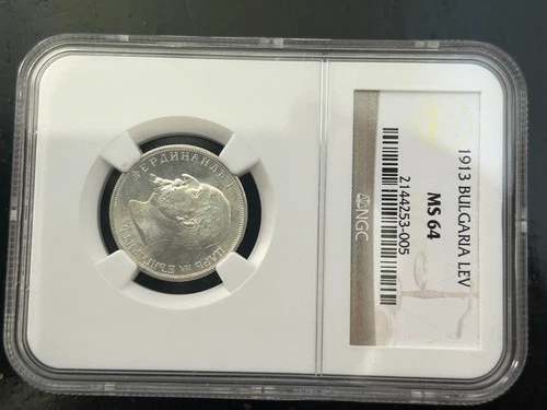Photo of a 1913 Bulgaria 1 Lev Silver (1882-1916) from an eBay listing that sold on Jul 21, 2026