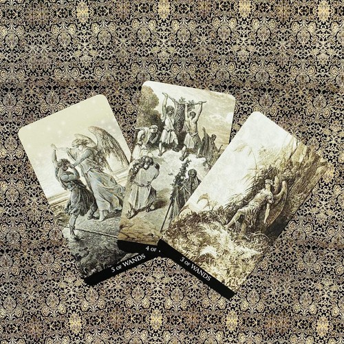 GUSTAVE DORE TAROT CARDS DECK LO SCARABEO BLACK AND WHITE MYSTICAL ENERGY NEW - Picture 4 of 15