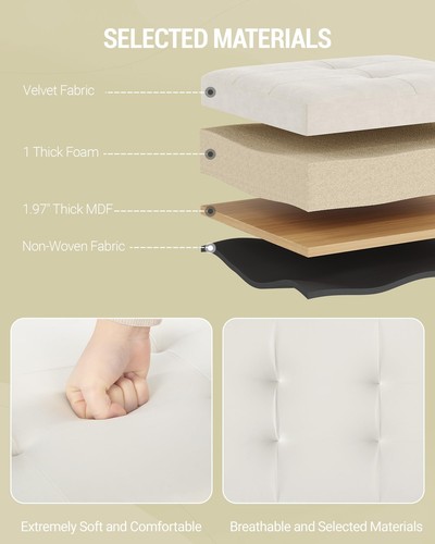 Storage Ottoman, Foldable Ottoman Foot Rest, Foot Stool, Bench with Storage, ... - Picture 6 of 8