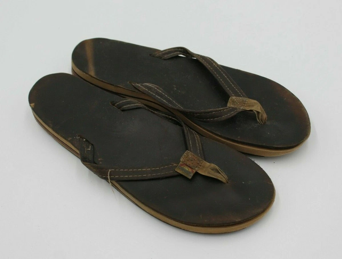 RAINBOW Sandals Flip Flops Brown Worn Used 10.5
