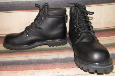 Mens Vintage Gorilla Lace Up Black Leather Work Boots 10 D  display picture 1