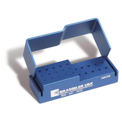 Aluminum Bur Block A803BLUE 2 Tier Endo 25-Hole By Brasseler