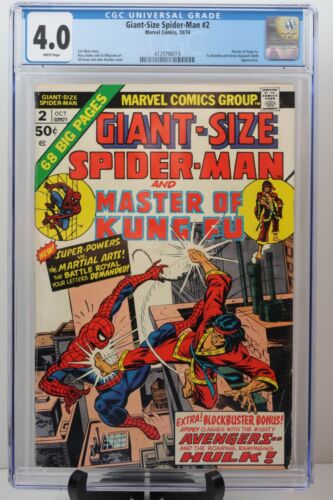 Giant-Size Spider-Man #2 CGC 4.0 1st Crossover with Shang Chi Master of Kung Fu - Afbeelding 1 van 2