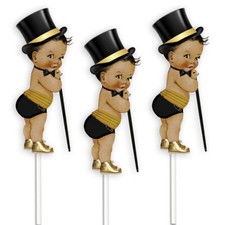3 Little Prince with Hat Bow and Tie, Baby Shower Birthday Table Decor
