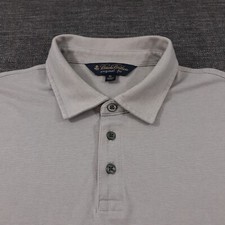 Brooks Brothers Polo Shirt Mens Size XL Gray Original Fit Cotton Poly Blend
