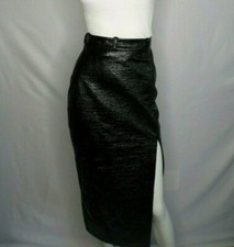New DAVID KOMA Textured Midi Skirt In Black Juniors Size 6UK - MSRP $995