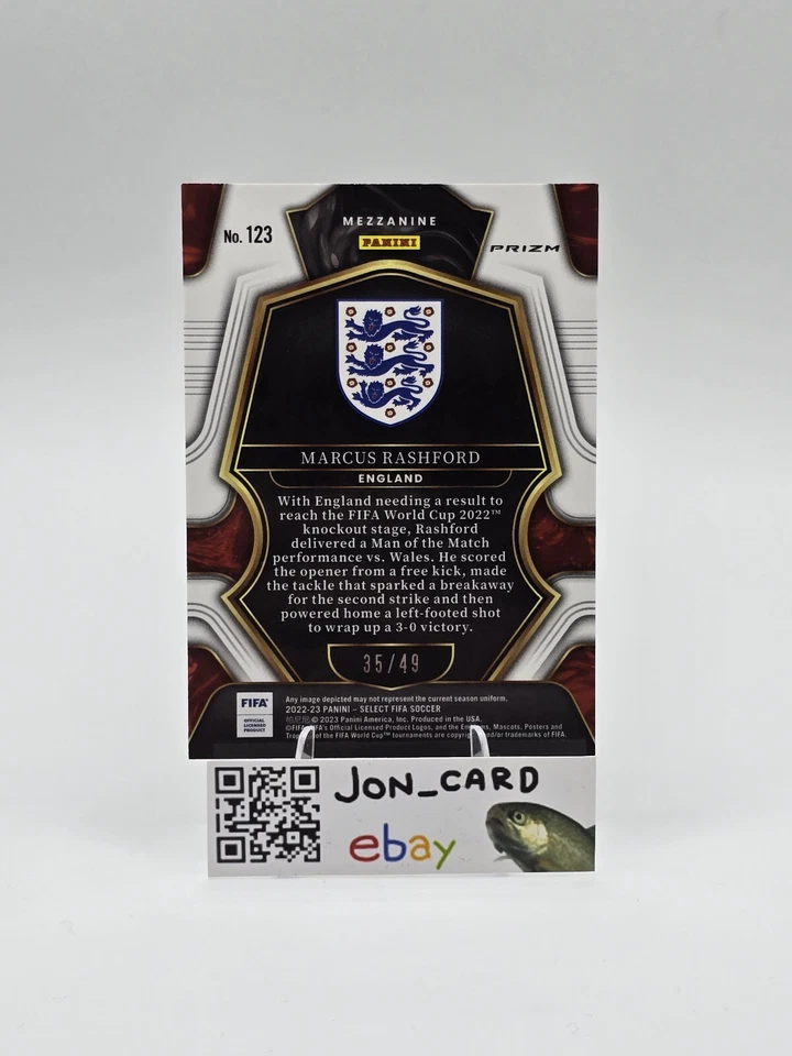 Marcus Rashford 2022-23 Panini FIFA Select Mezzanine Tie Dye /49 - Image 2 of 2