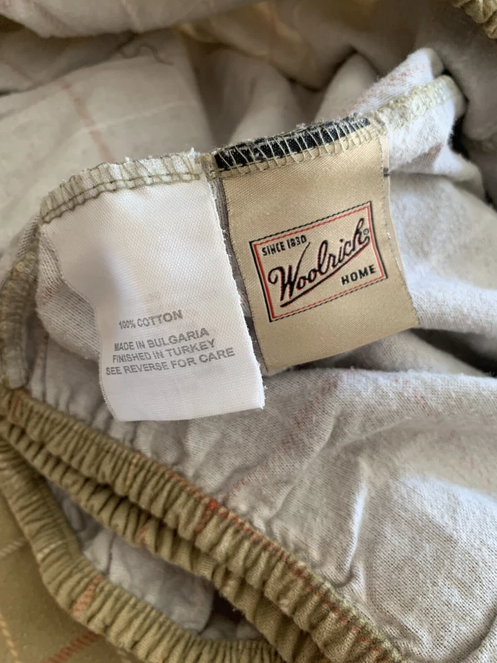 Sábanas ajustables y planas de franela Woolrich verde a cuadros algodón grueso DOBLE talla 2 piezas Foto 4 de 4