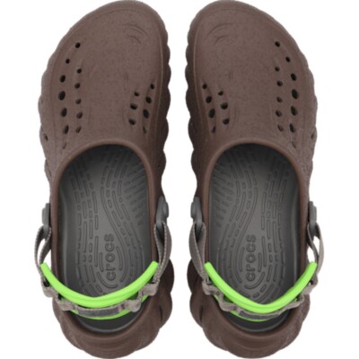 Crocs Echo Sandstorm Coffee Brown w/ Green Clog Shoes Comfort Slides Mens size 9 Crocs Echo Sandstorm Coffee Brown w/ Green Clog Shoes  main image 4
