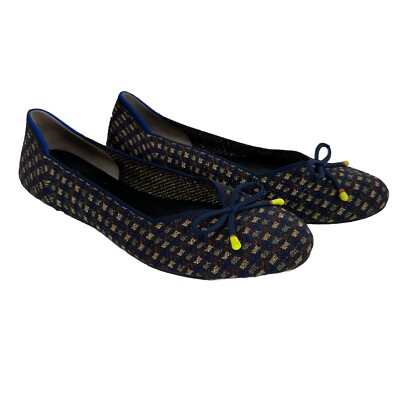 Rothy's The Bow Evening Metallic Knit Fabric Ballet Flats Round Toe Size 9