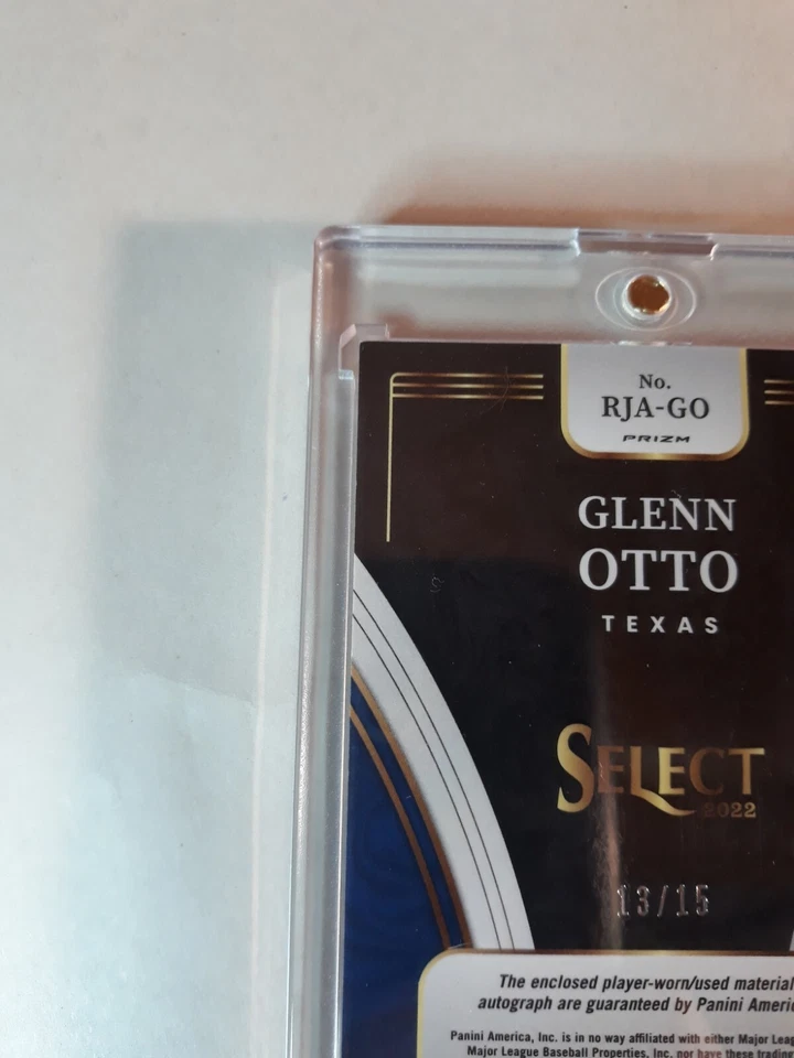 GLENN OTTO 2022 PANINI SELECT ORANGE PULSAR PRIZM FOTL ROOKIE PATCH AUTO /15  - Image 4 of 4