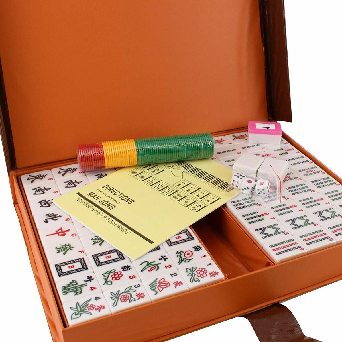 高級壓克力麻將 Chinese Numbered X-Large Green Tiles Mahjong set / Board Game US  Seller