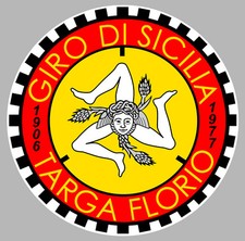 TARGA FLORIO SICILE SICILIA COURSE RACING TRACK AUTOCOLLANT STICKER 10cm TA084