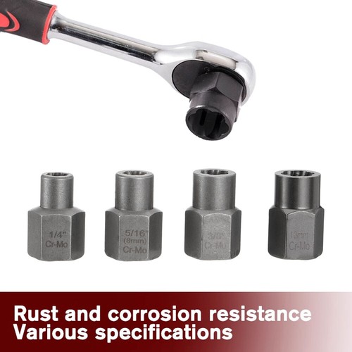 13x Impact Damaged Bolt Nut Screw Remover Tool Kit Socket Threading Extractor AU - Picture 6 of 18