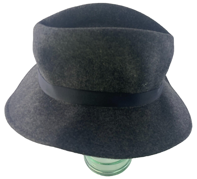 Vintage Hat Bollman TinaToo Charcoal 100% Felt Wool Church  display picture 2