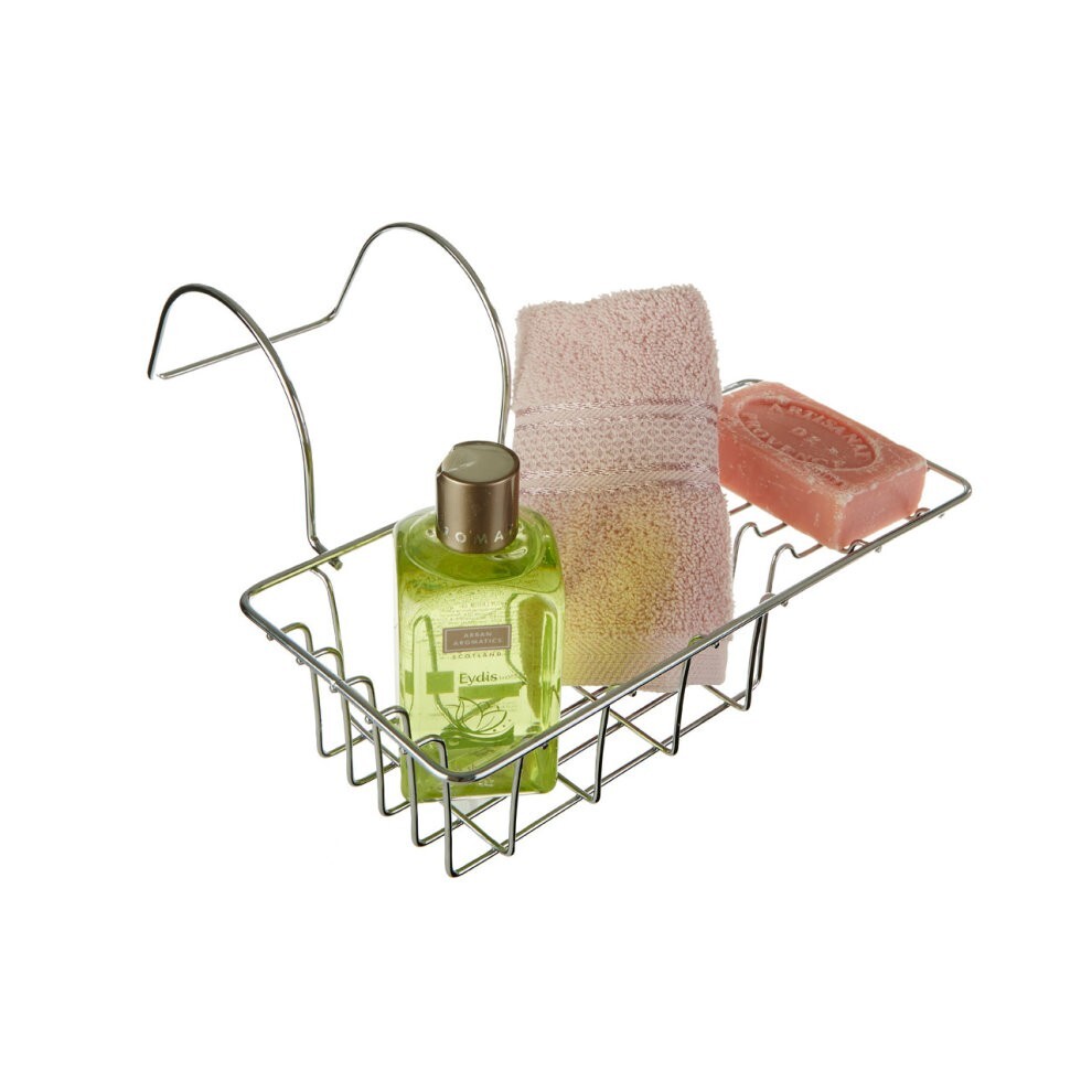 Chrome Over Side Bath Rack Shelf Tray Bathroom Caddy Storage Holder