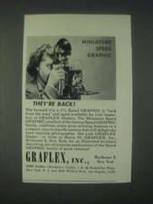 1946 Graflex Speed Graphic Camera Ad - They're Back 