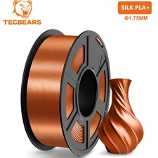 TECBEARS PLA+ SILK Filament 3D Printer Consumables 1.75mm 1KG Neatly Red Copper