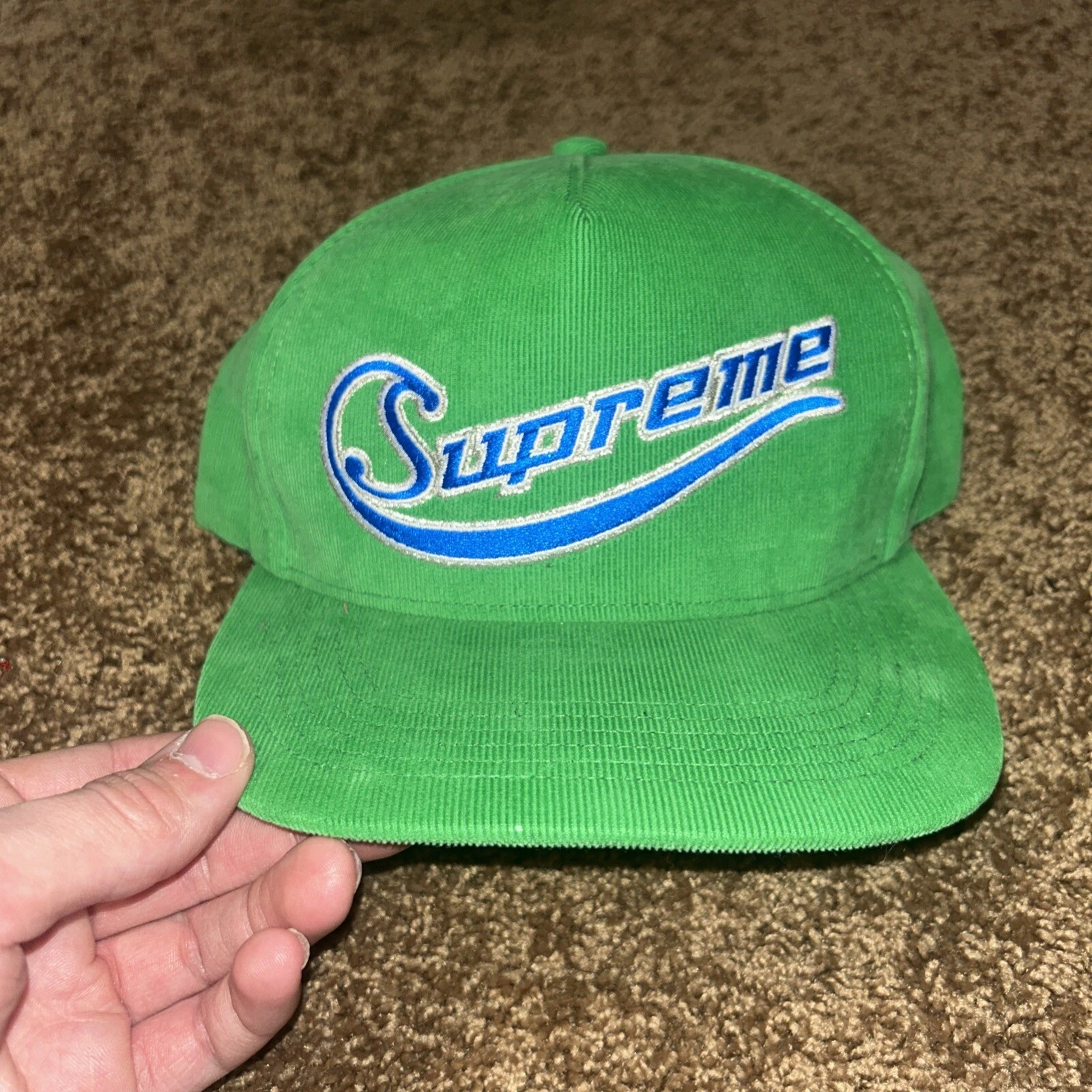 Casquette snapback velours côtelé vert suprême