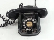 Rare Antique Automatic Electric Monophone Telephone Black Bakelite Rotary As-is