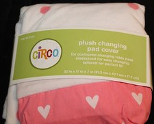 Circo Plush Changing Pad Cover Hearts Girls nursery new 22414