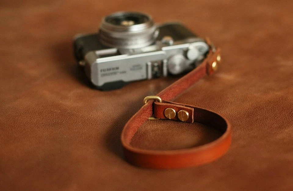 Thickened brown leather 12mm handmade camera wrist strap band | windmup - Image 2 of 4