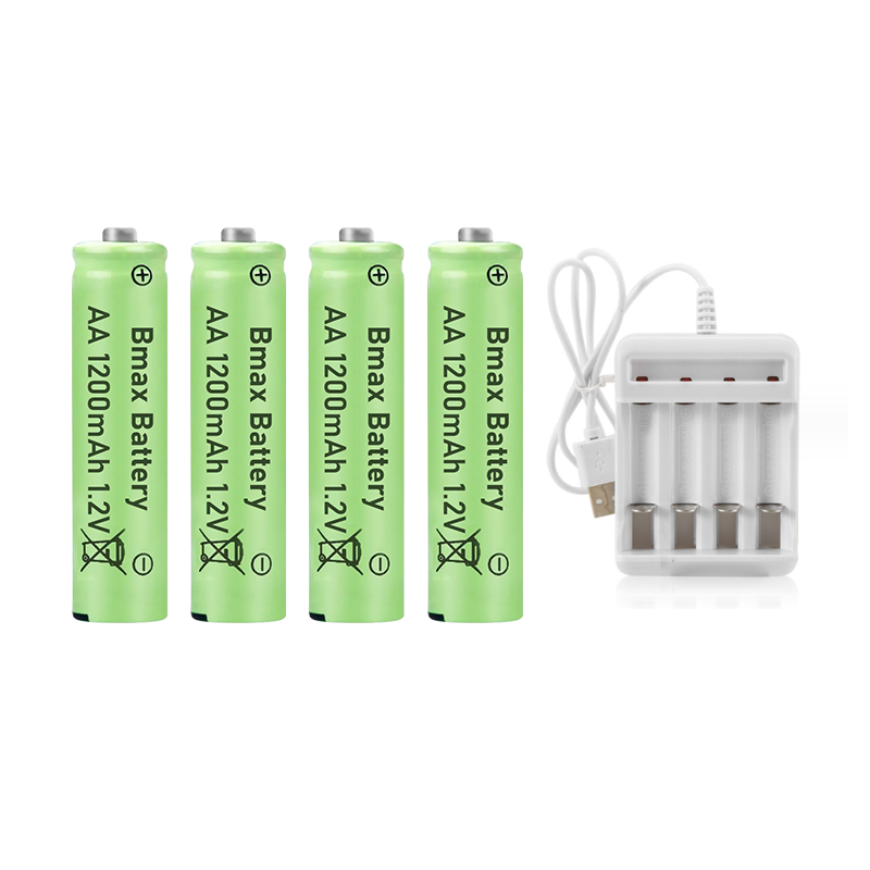 AA Rechargeable Solar Light Batteries 1200mAh 1.2V Battery Cell for Flashlight