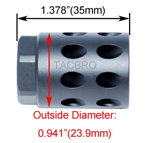 360 Ported 1/2x28 TPI Muzzle Brake Compensator Threaded Aluminum For