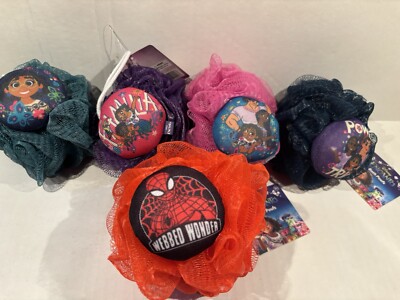Bath Poufs Encanto Spiderman Microfiber NWT TAKE YOUR PICK!! READ! 5 Varieties