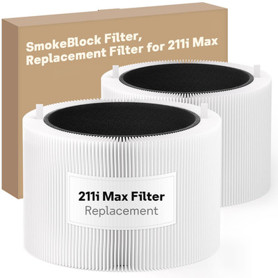 Leemone 2 Pack Blue Pure 211I Max Smokeblock Filter Replacement Compatible Blue