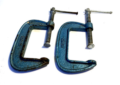 2 Vintage GLOBEMASTER 3'' C-Clamps No.5971/3 Korea Good Vintage Condition
