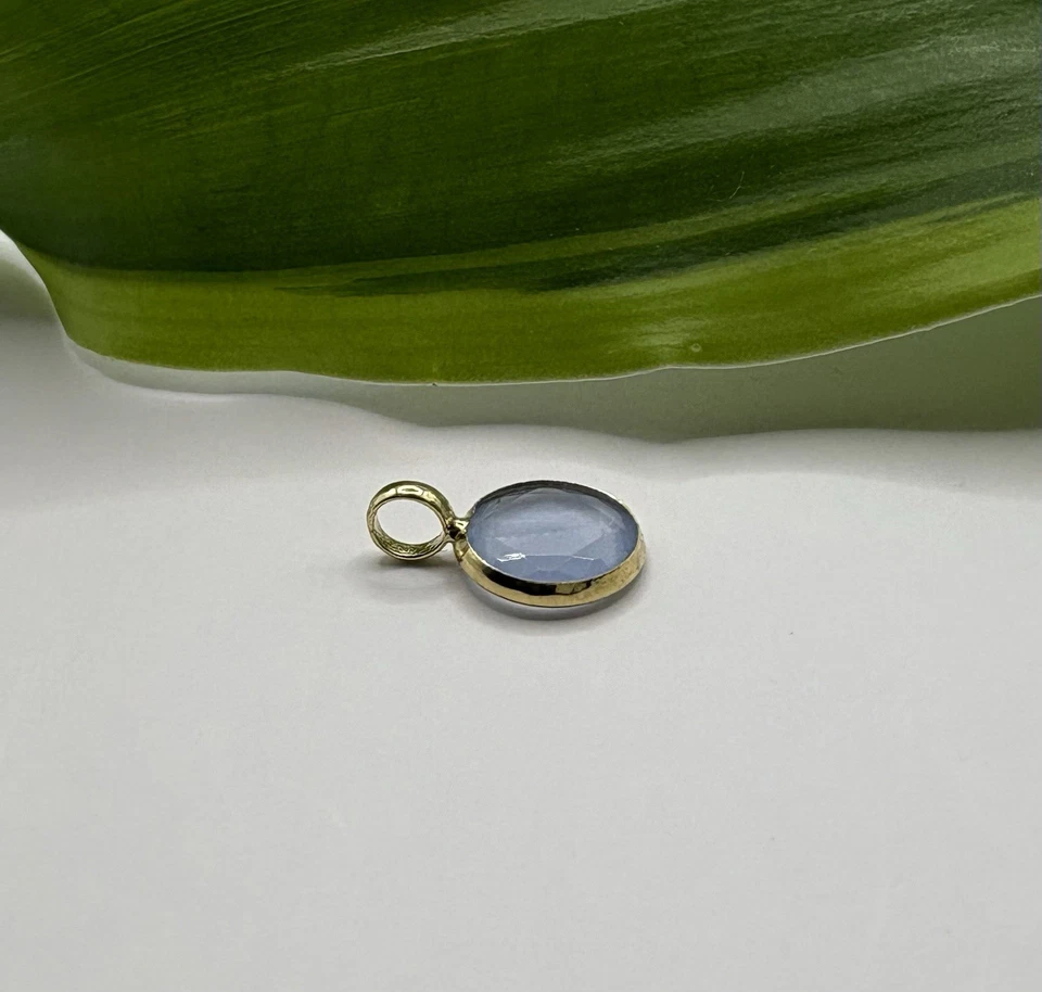 Kettenanhänger 333 Gold echt, blauer Zirkonia-Beryllfarben für Halskette NEU - Bild 3 von 4