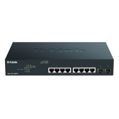 D-Link DGS-1100-10MPV2 Smart Managed Switch [8x Gigabit Ethernet PoE+, 130W, 2x