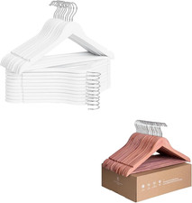 Elegant White Wood Coat Hanger - Stylish and Durable Closet Organizer