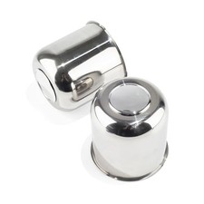 2Pcs 4.25" Push Through Wheel Center Caps Stainless 4.25" Hub 4.29"H Chrome