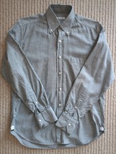 Loro Piana Button Down Oxford Dress Shirt Sage Green Luxury Cotton Sz 15.5 40 Lg