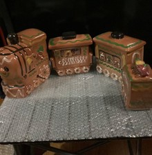 Vintage Rumpf Keramik Lebkuchen Zug Münzbank - RAR