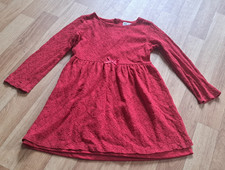 H&M Mädchen Kleid Rot Spitze A-Linie Langarm...