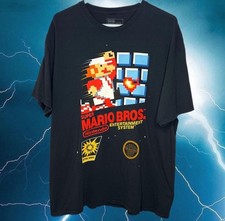 Super Mario Bros. 1985 Retro Vintage Nintendo Video Game Cover T-Shirt LARGE