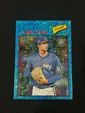 Mick Abel 2026 Topps Heritage Blue Sparkle SP #292 Twins Color Match