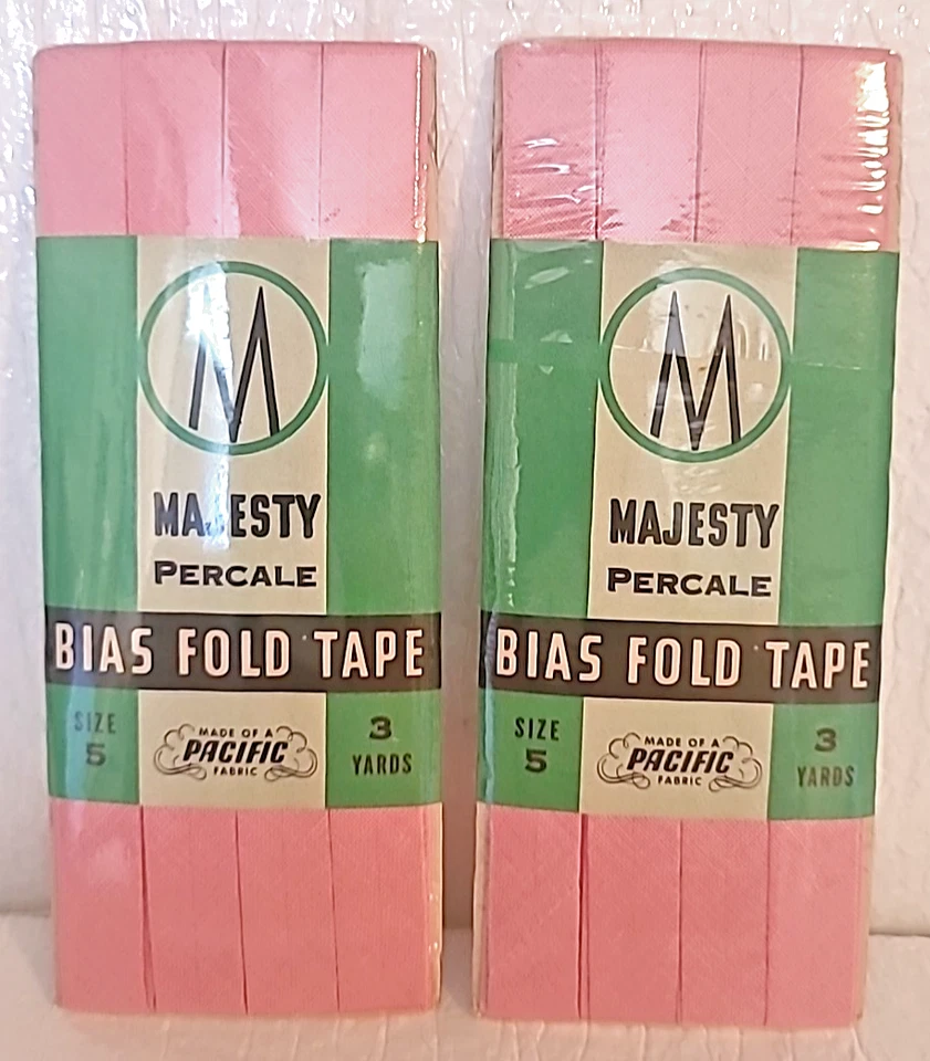 Lote De Colección #2 Majesty Percal Sesgo Cinta Plegable Rosa 3 yardas-1/2" Talla 5 Tela Pacífico Foto 2 de 4