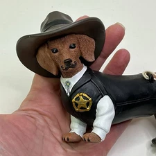 Hamilton Collection SPURS N FURS Dachshund Figurine SHER-RUFF S PAWS