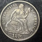 1876-S Seated Liberty Silver Dime VF