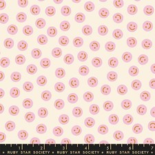 1/4 Yard 9x42 Ruby Star Society "Egg And Friends" Smiley Natural Quilt Cotton