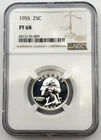 1955 Washington Silver Proof Quarter 25C NGC PF68 PR68 US 90% Coin BM1